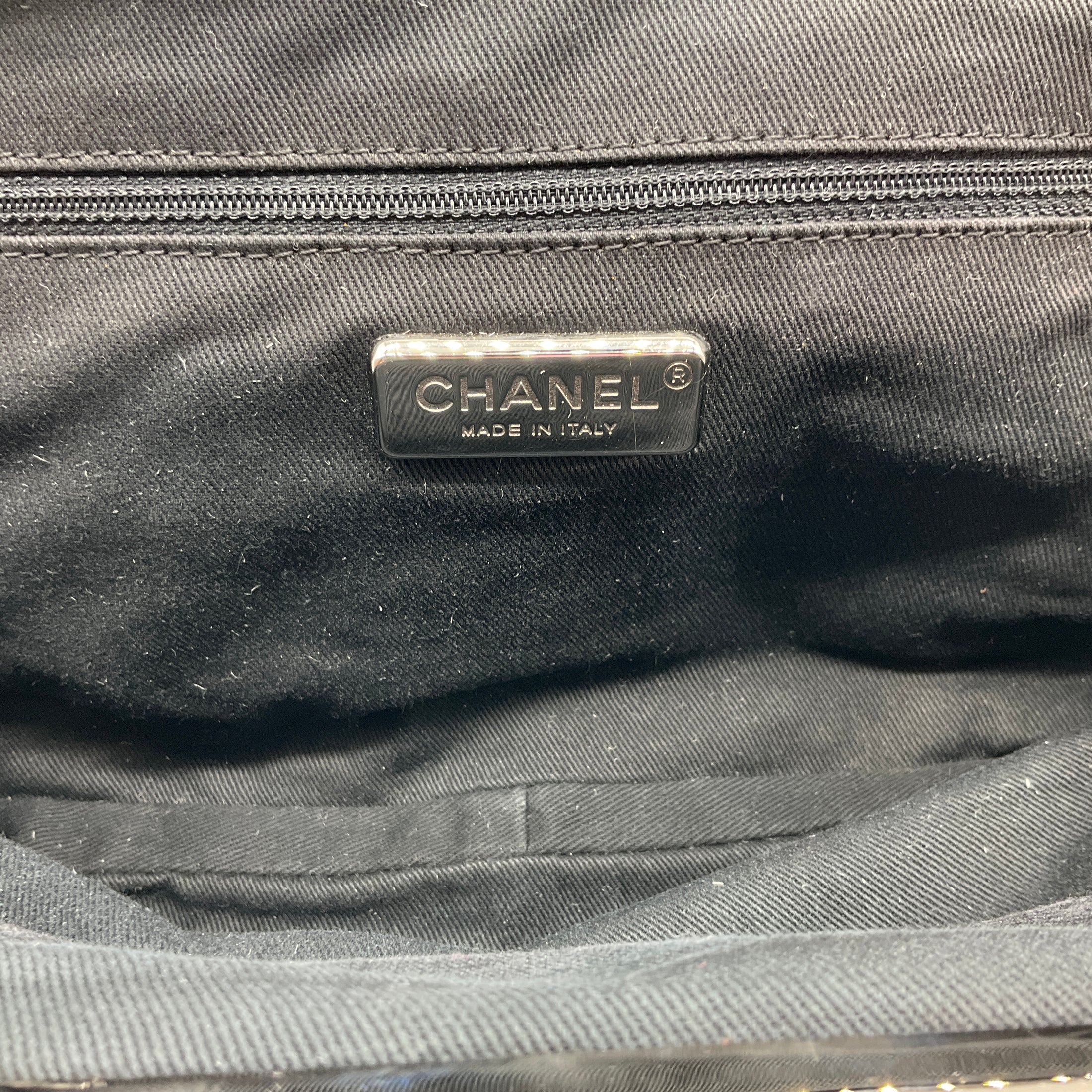 Chanel Vintage 1980's Black Nappa Leather and Hair Calf Shoulder Bag
