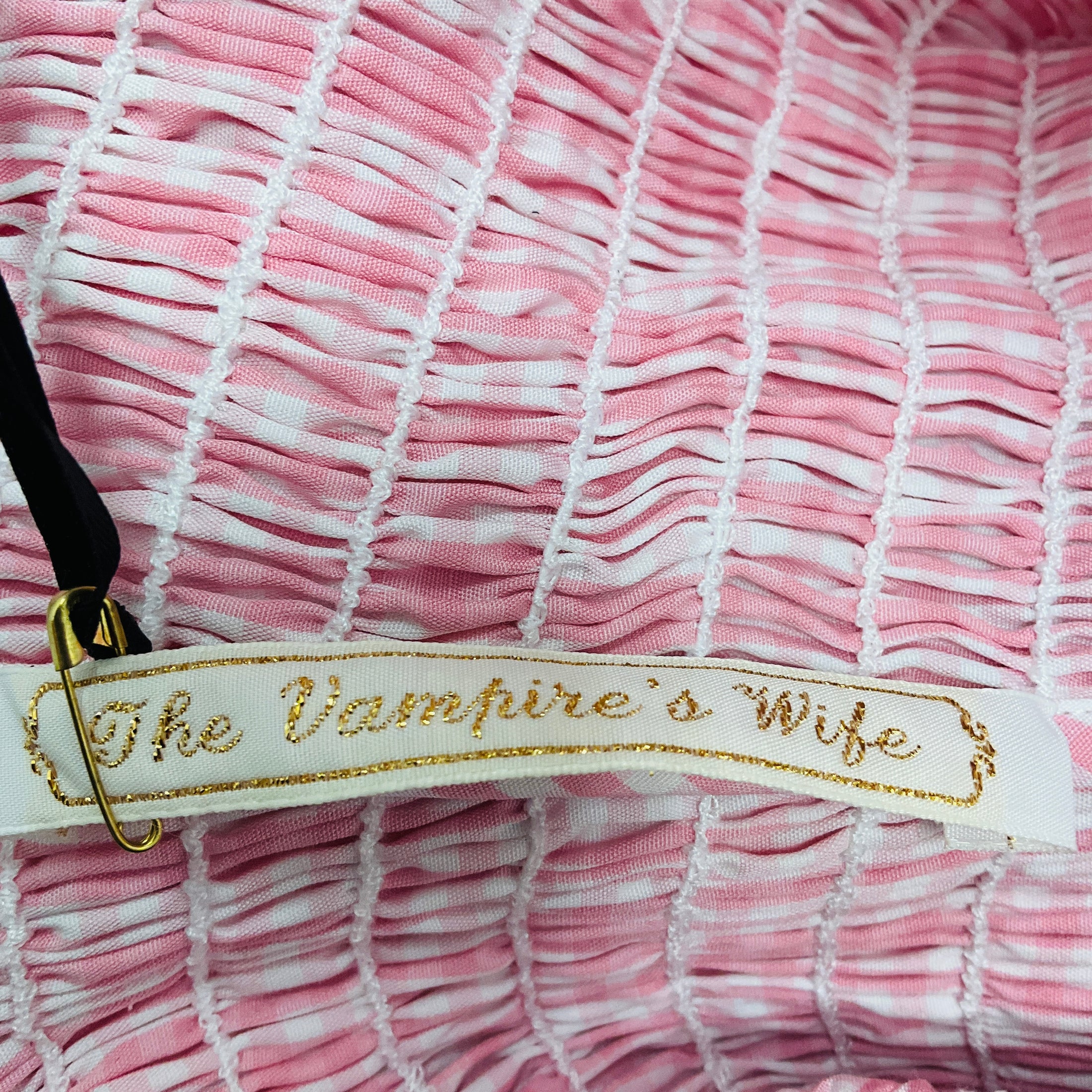 The Vampire's Wife Pink Gingham Cotton The Straw Girl Mini Dress