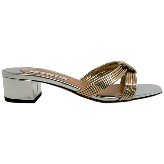 Aquazzura Silver / Gold Film Sandals