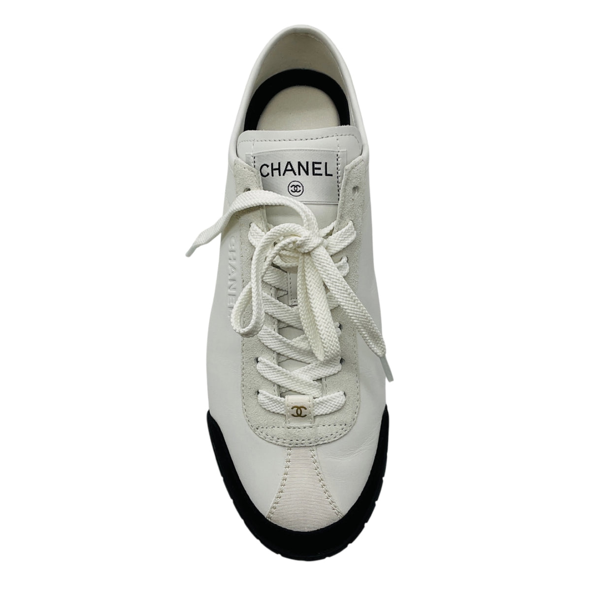 Chanel White / Black 2024 Calfskin and Suede Calfskin Sneakers