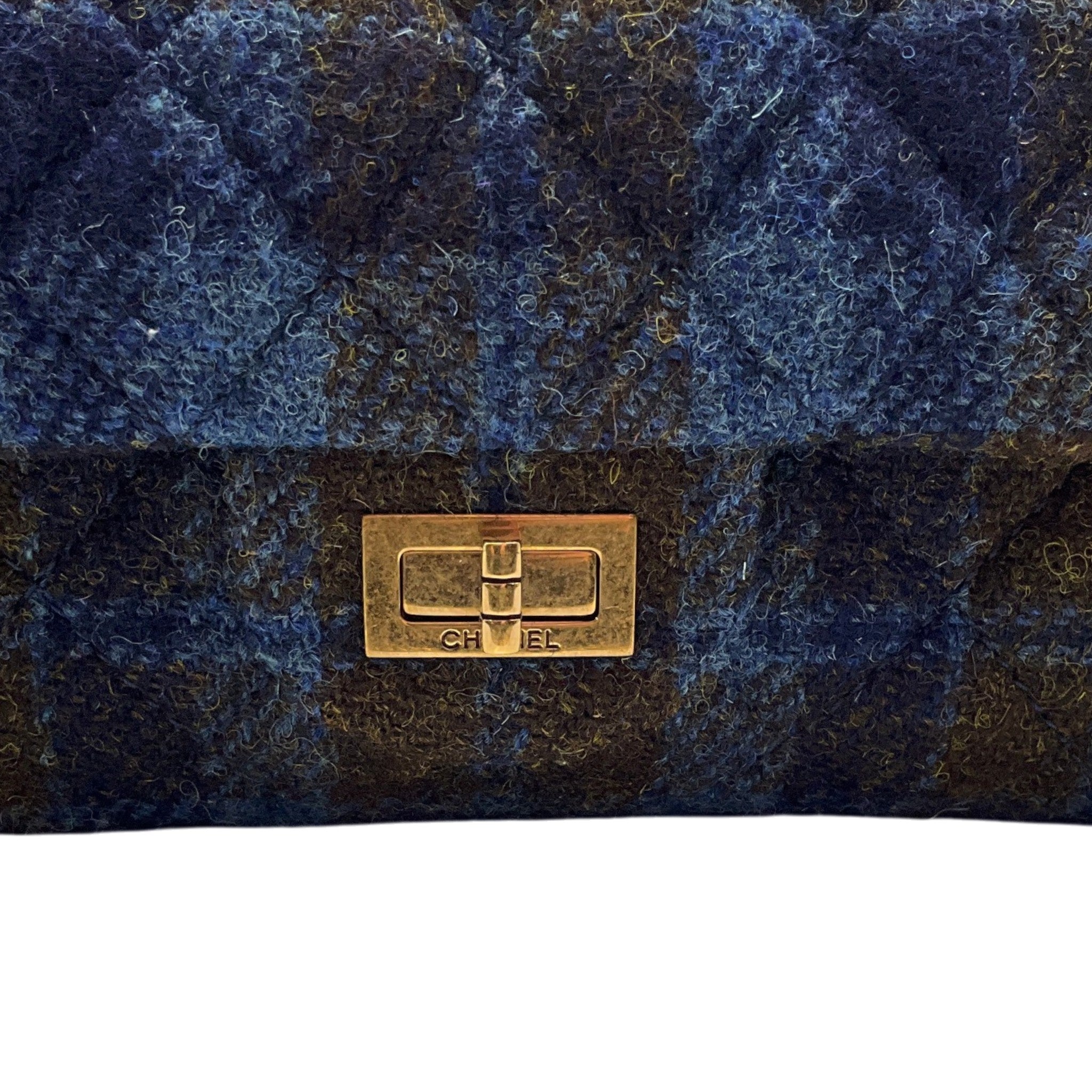 Chanel Navy Blue / Brown Quilted 2.55 Reissue Shoulder Bag