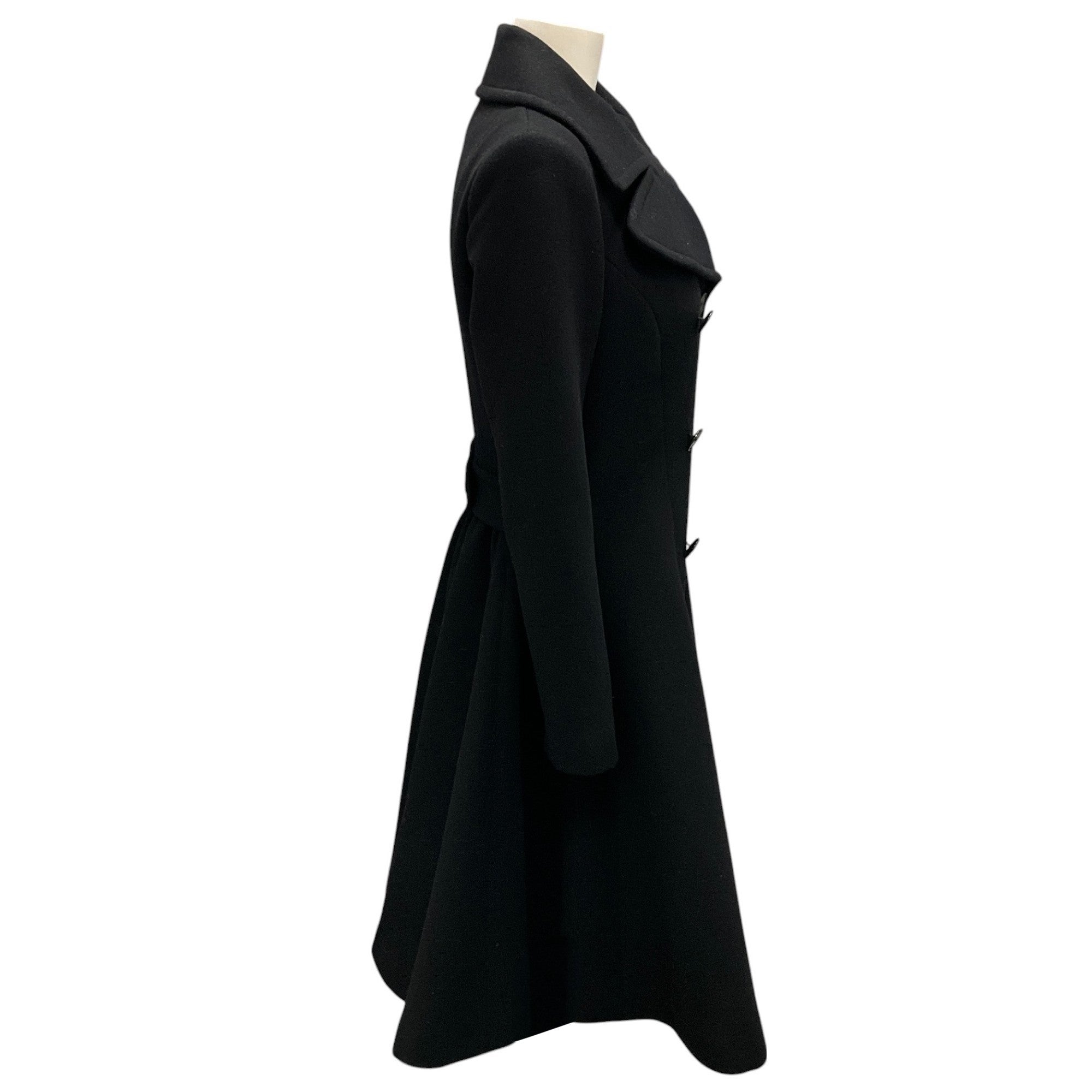 Ralph Lauren Collection Black Double Breasted Wool and Angora Swing Coat