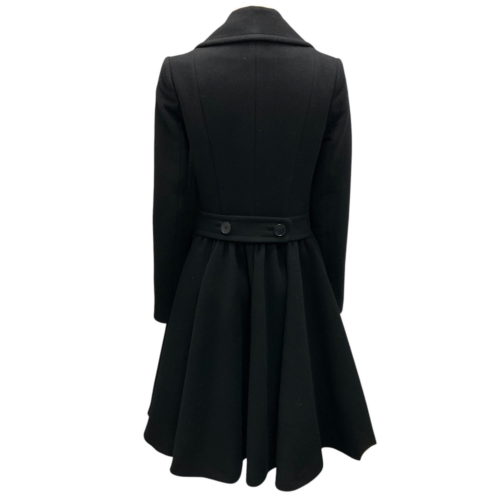 Ralph Lauren Collection Black Double Breasted Wool and Angora Swing Coat