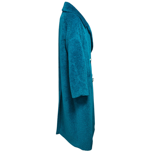 Maison Common Blue Double Breasted Long Alpaca Coat