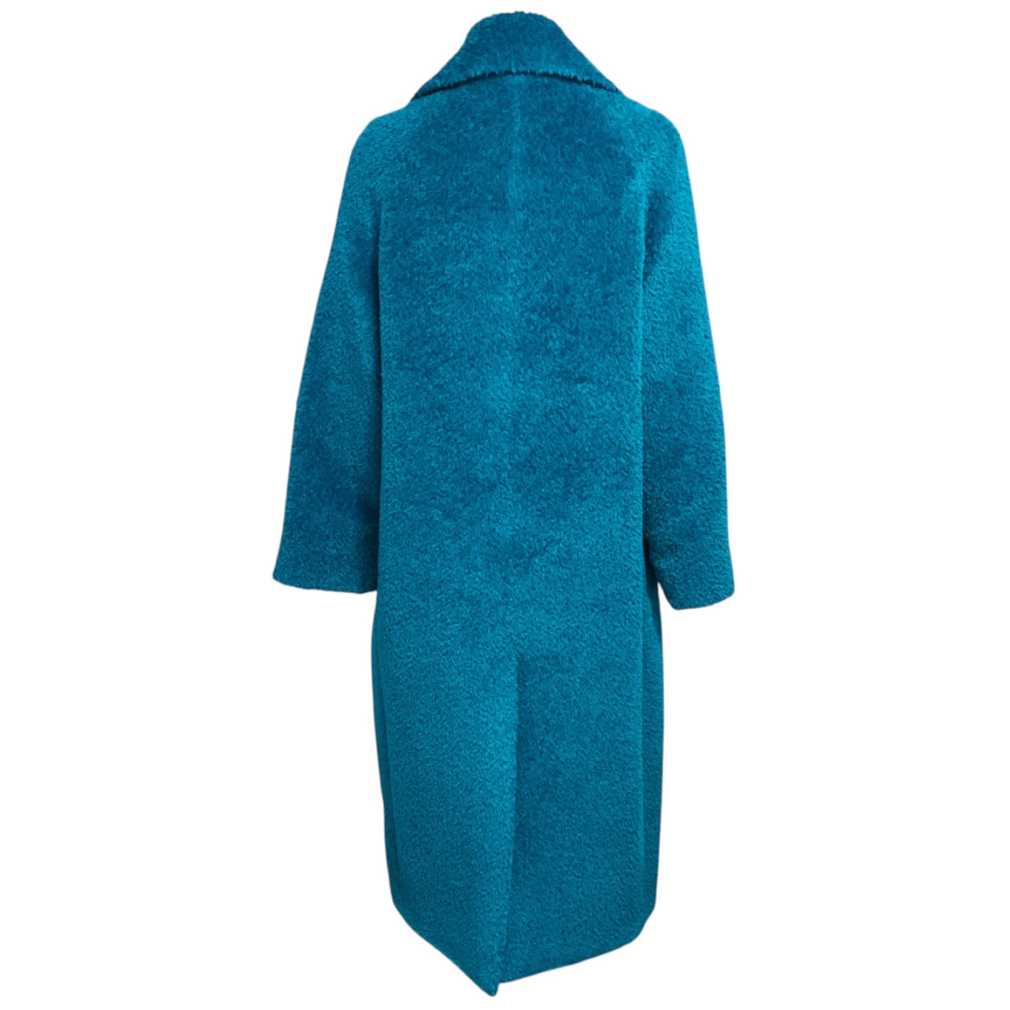 Maison Common Blue Double Breasted Long Alpaca Coat