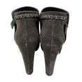 Load image into Gallery viewer, Chanel Grey / Silver Chain Detail Suede Short Boots
