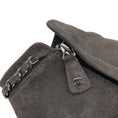 Load image into Gallery viewer, Chanel Grey / Silver Chain Detail Suede Short Boots
