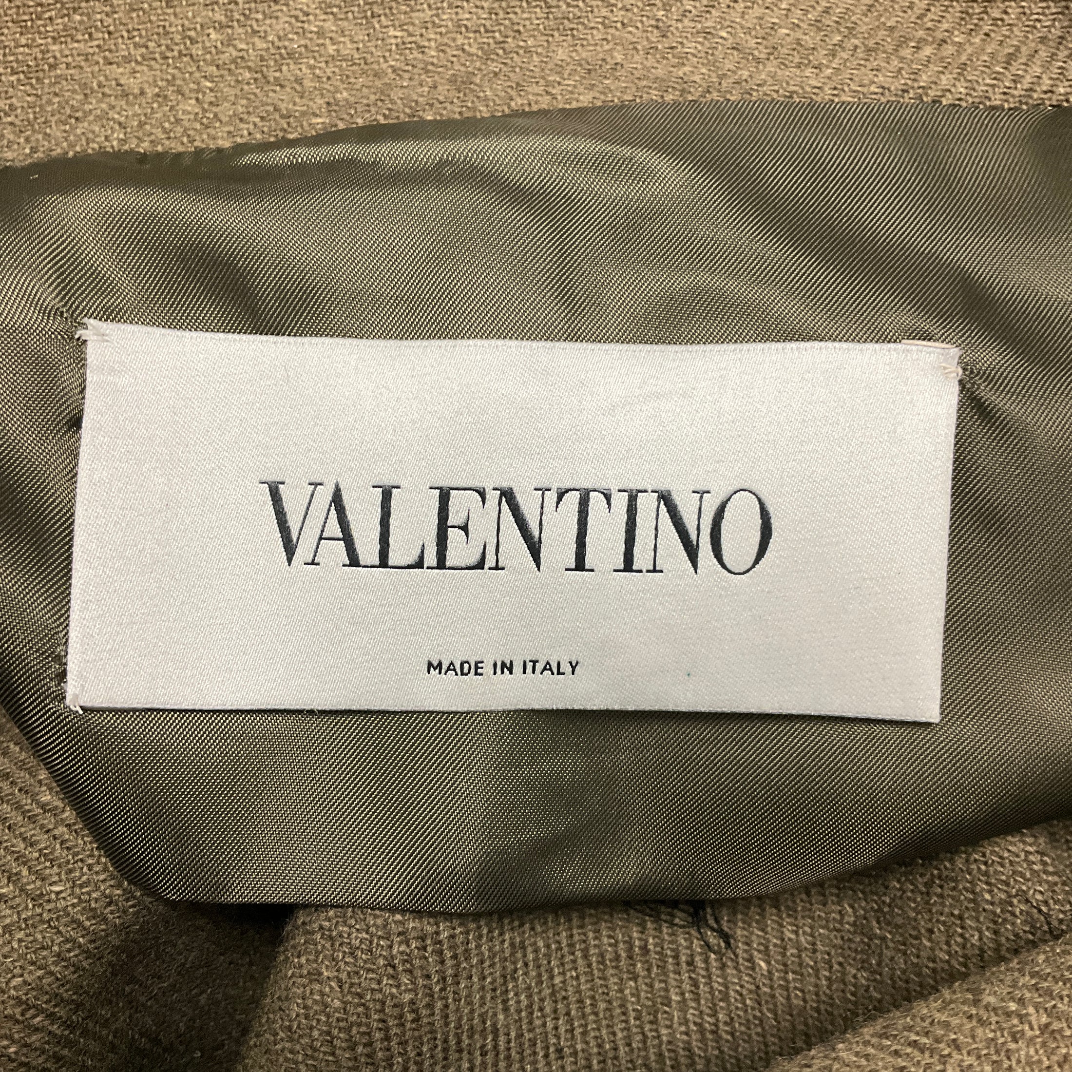 Valentino Olive Green / Black Pre-Fall 2017 Runway Floral Sequined and Embroidered Wool Coat