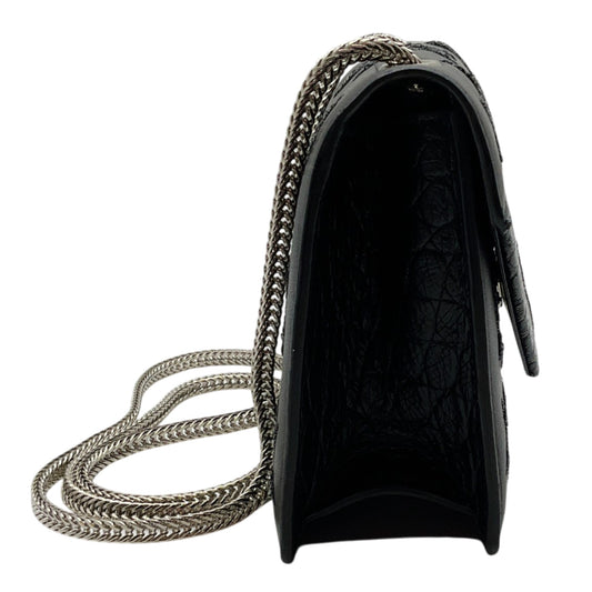 Saint Laurent Black Leather Betty Shoulder bag with Sequined Embroidered Stars