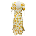 Load image into Gallery viewer, The Vampire's Wife White / Yellow Floral Cotton Midi Frill Seeker Dress

