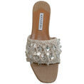 Load image into Gallery viewer, Aquazzura Natural Raffia Crystal Cote Flat Sandals
