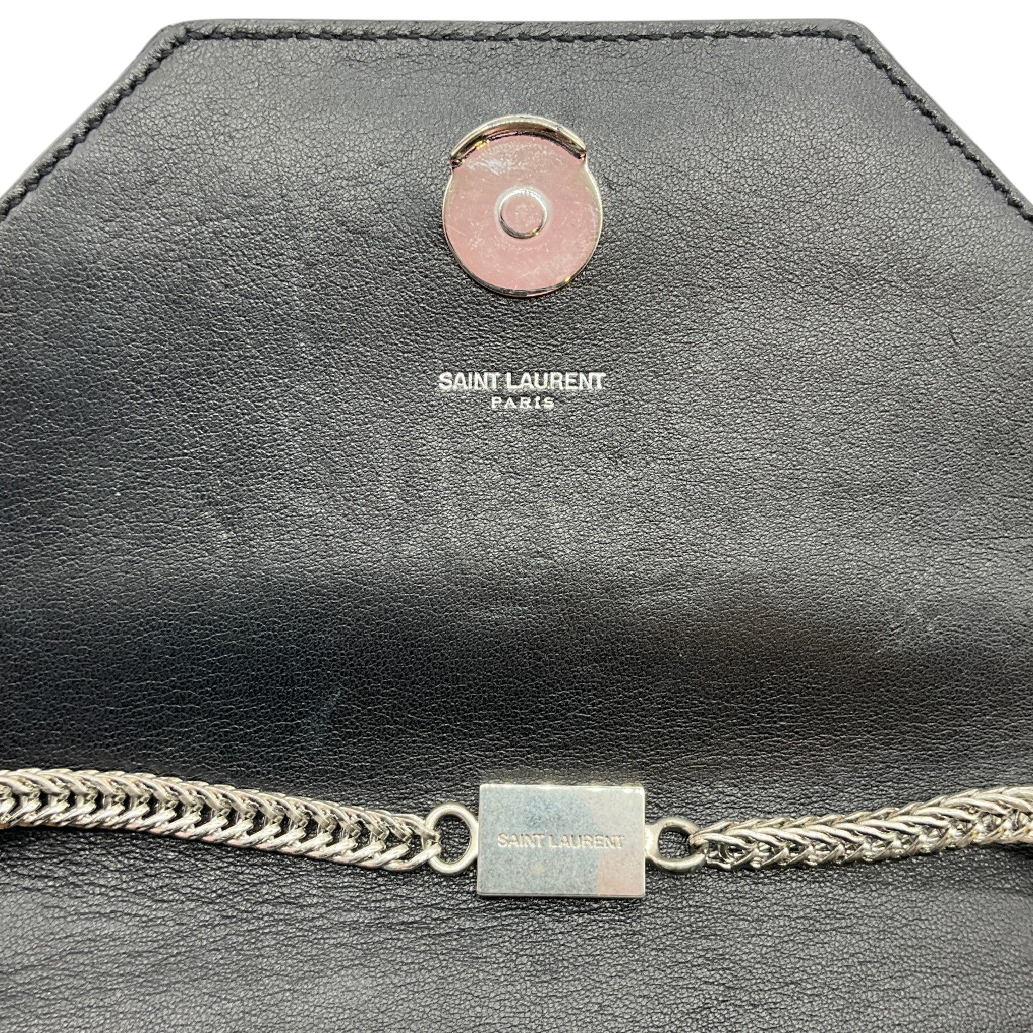 Saint Laurent Black Leather Betty Shoulder bag with Sequined Embroidered Stars