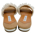 Load image into Gallery viewer, Aquazzura Natural Raffia Crystal Cote Flat Sandals
