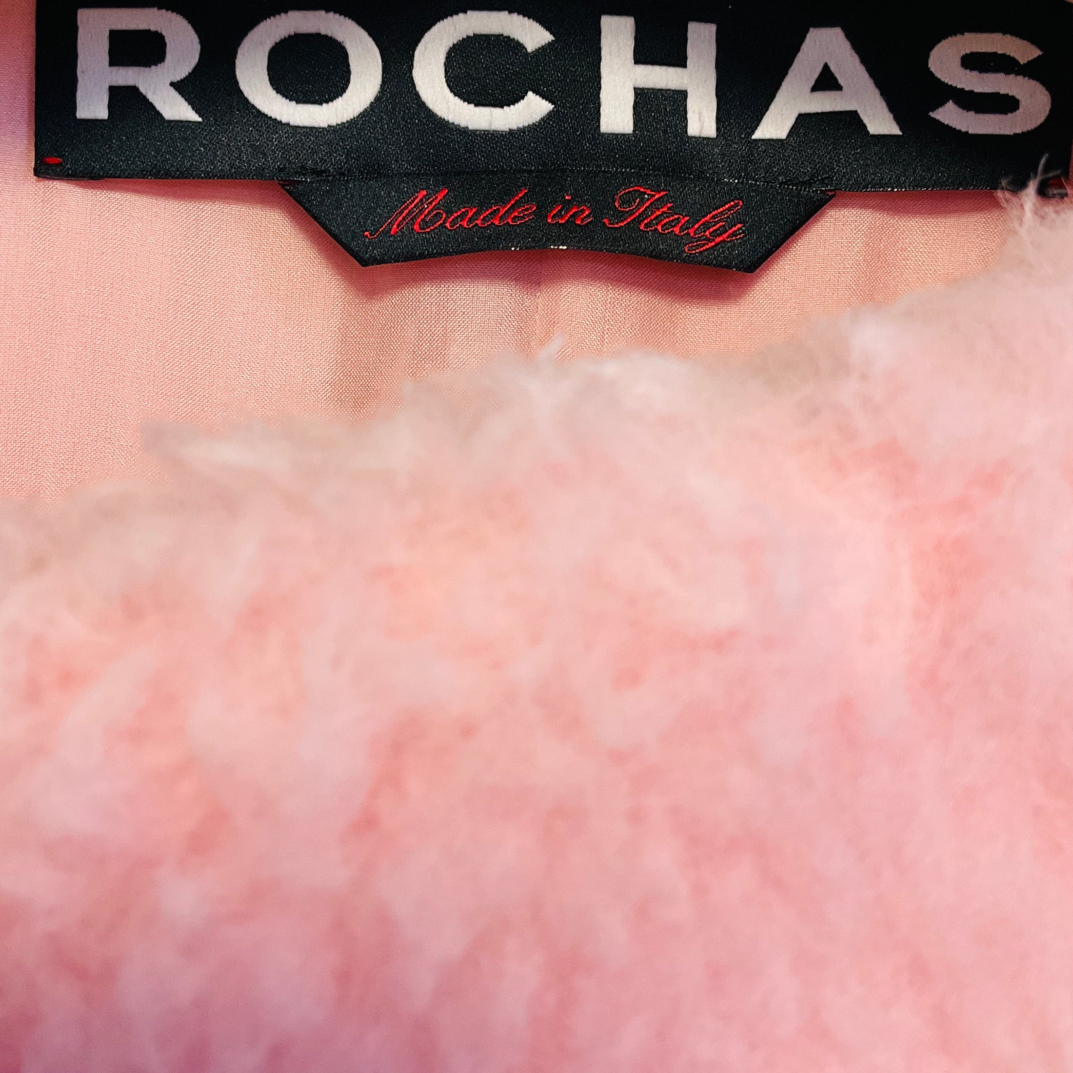 Rochas Pink Collarless Sherpa Coat