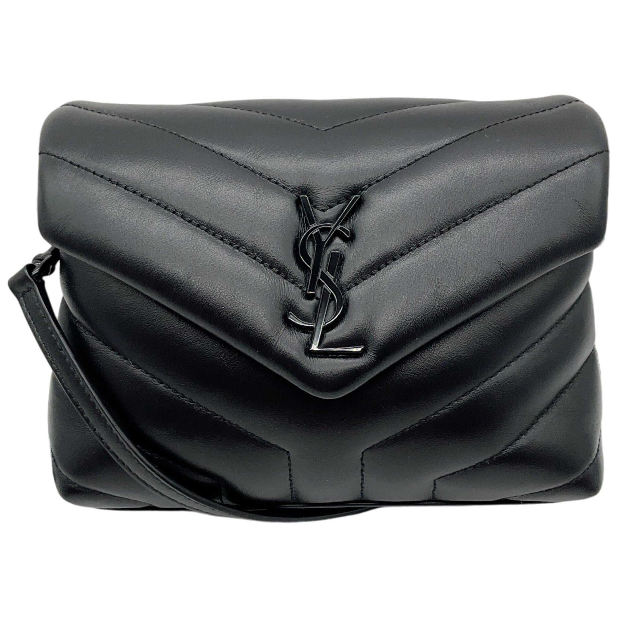 Saint Laurent Black Leather Toy LouLou Crossbody Bag
