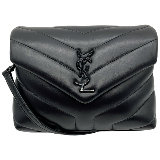 Saint Laurent Black Leather Toy LouLou Crossbody Bag
