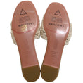 Load image into Gallery viewer, Aquazzura Natural Raffia Crystal Cote Flat Sandals
