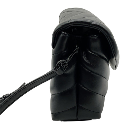 Saint Laurent Black Leather Toy LouLou Crossbody Bag