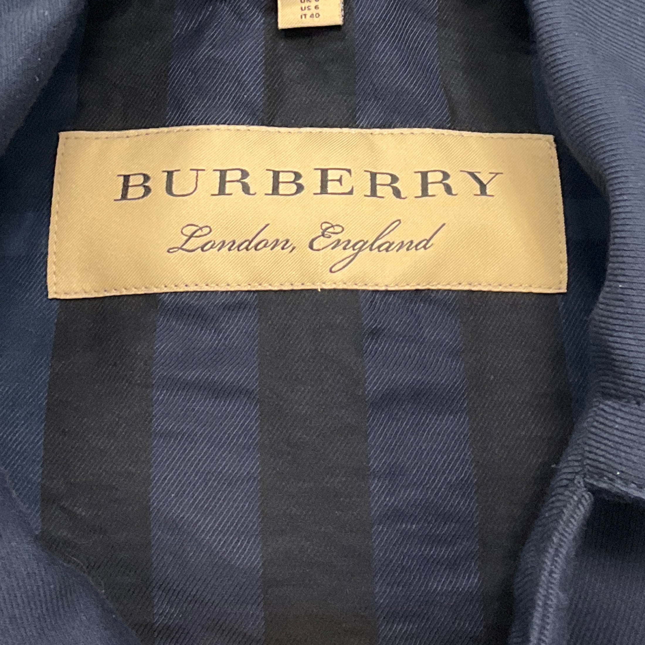 Burberry Navy Classic Double Breasted Jacket