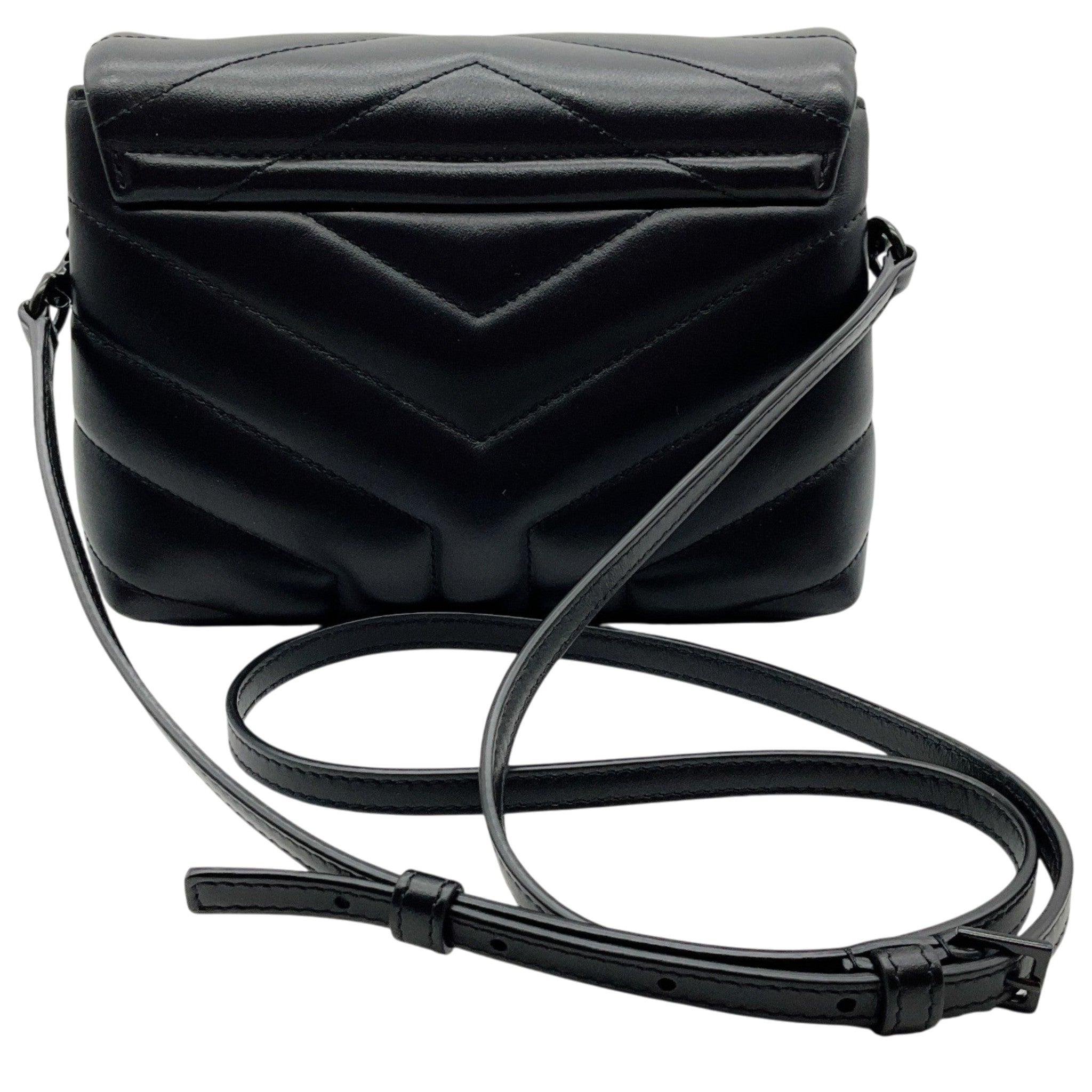 Saint Laurent Black Leather Toy LouLou Crossbody Bag