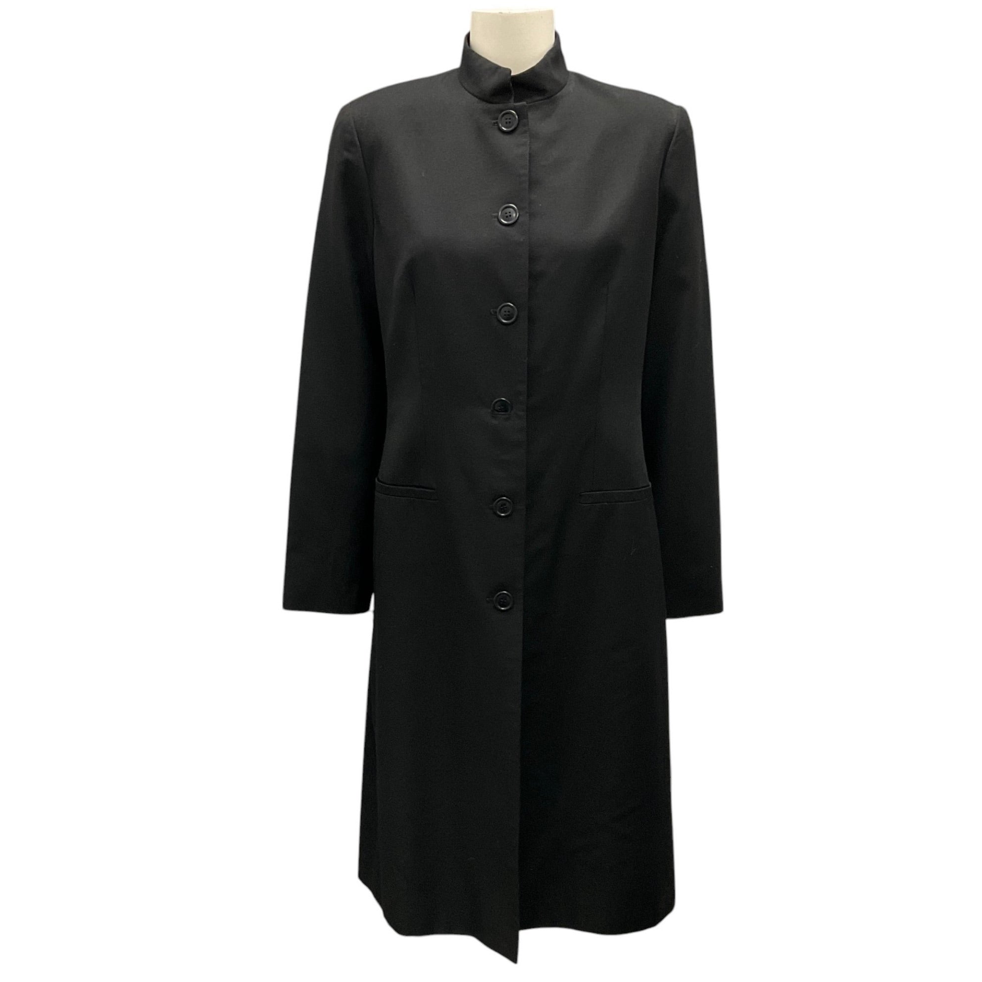 Sies Marjan Black Button-Front Wool Coat