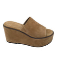 Load image into Gallery viewer, Brunello Cucinelli Beige Monili Beaded Suede Platform Wedge Slide Sandals
