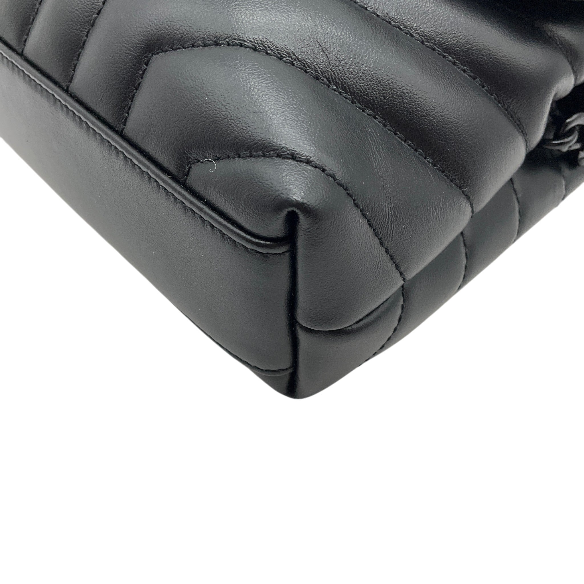 Saint Laurent Black Leather Toy LouLou Crossbody Bag