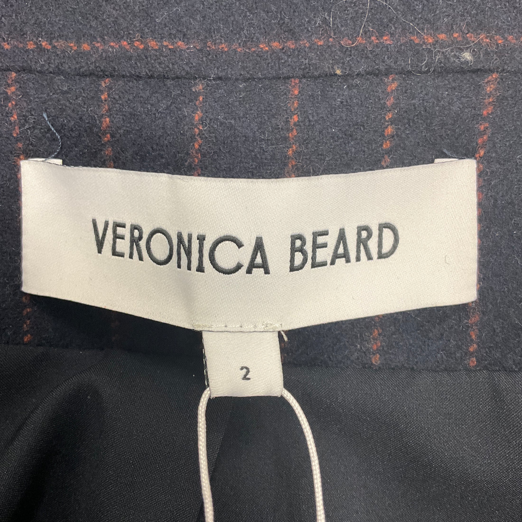 Veronica Beard Navy Multi Tyra Pinstriped Dickey Jacket