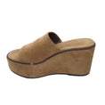 Load image into Gallery viewer, Brunello Cucinelli Beige Monili Beaded Suede Platform Wedge Slide Sandals
