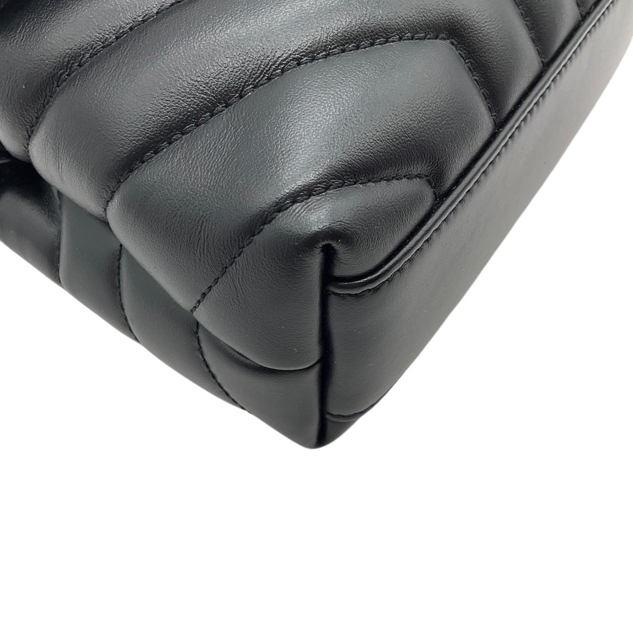 Saint Laurent Black Leather Toy LouLou Crossbody Bag