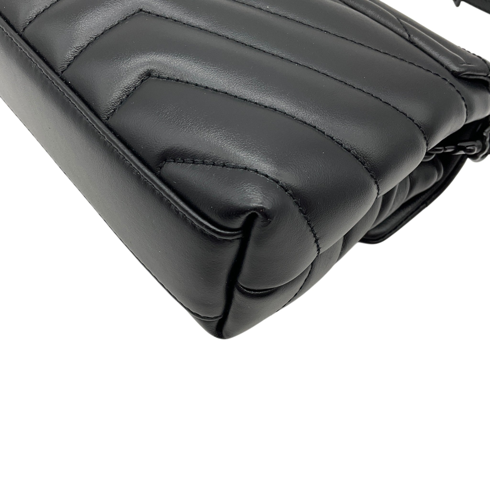 Saint Laurent Black Leather Toy LouLou Crossbody Bag