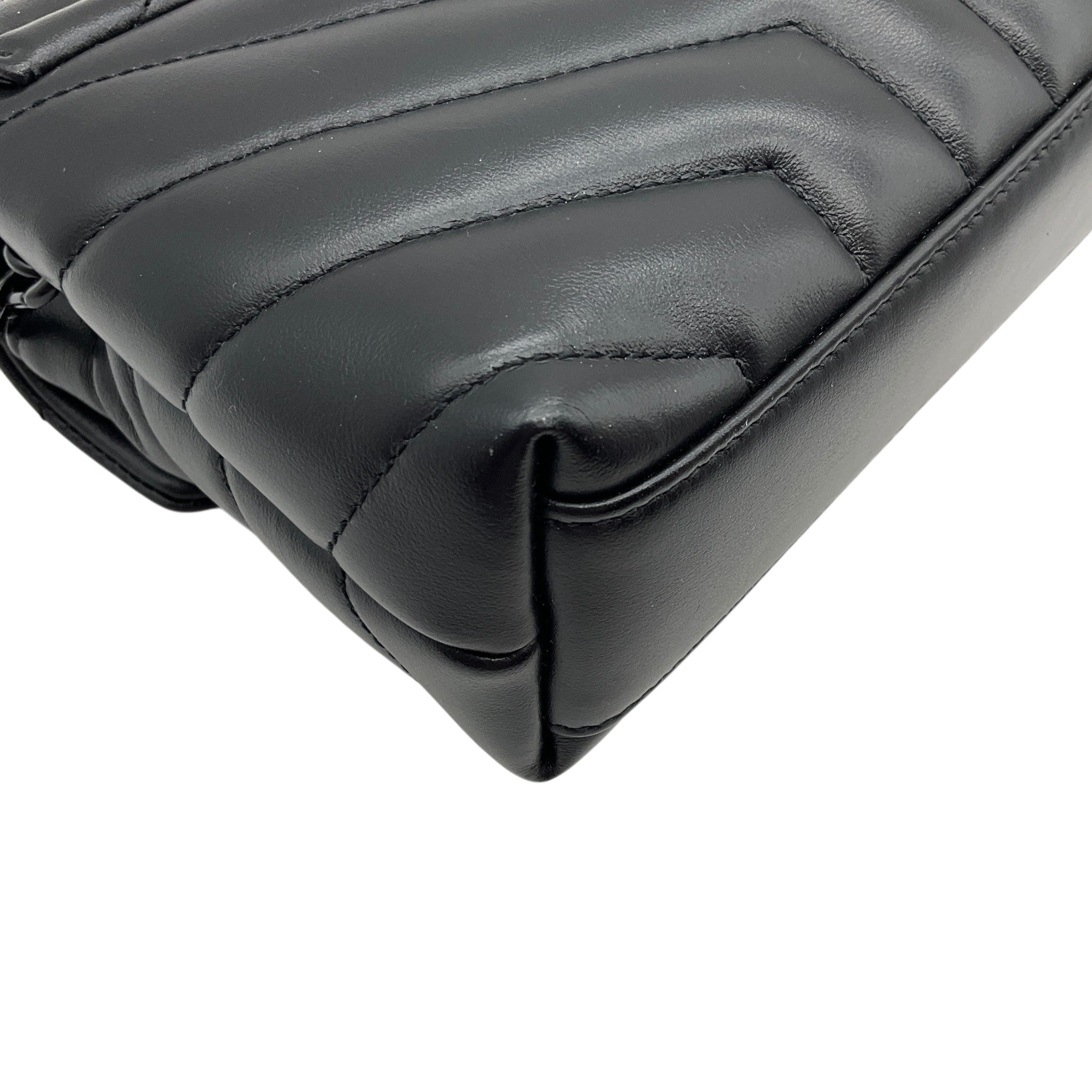 Saint Laurent Black Leather Toy LouLou Crossbody Bag