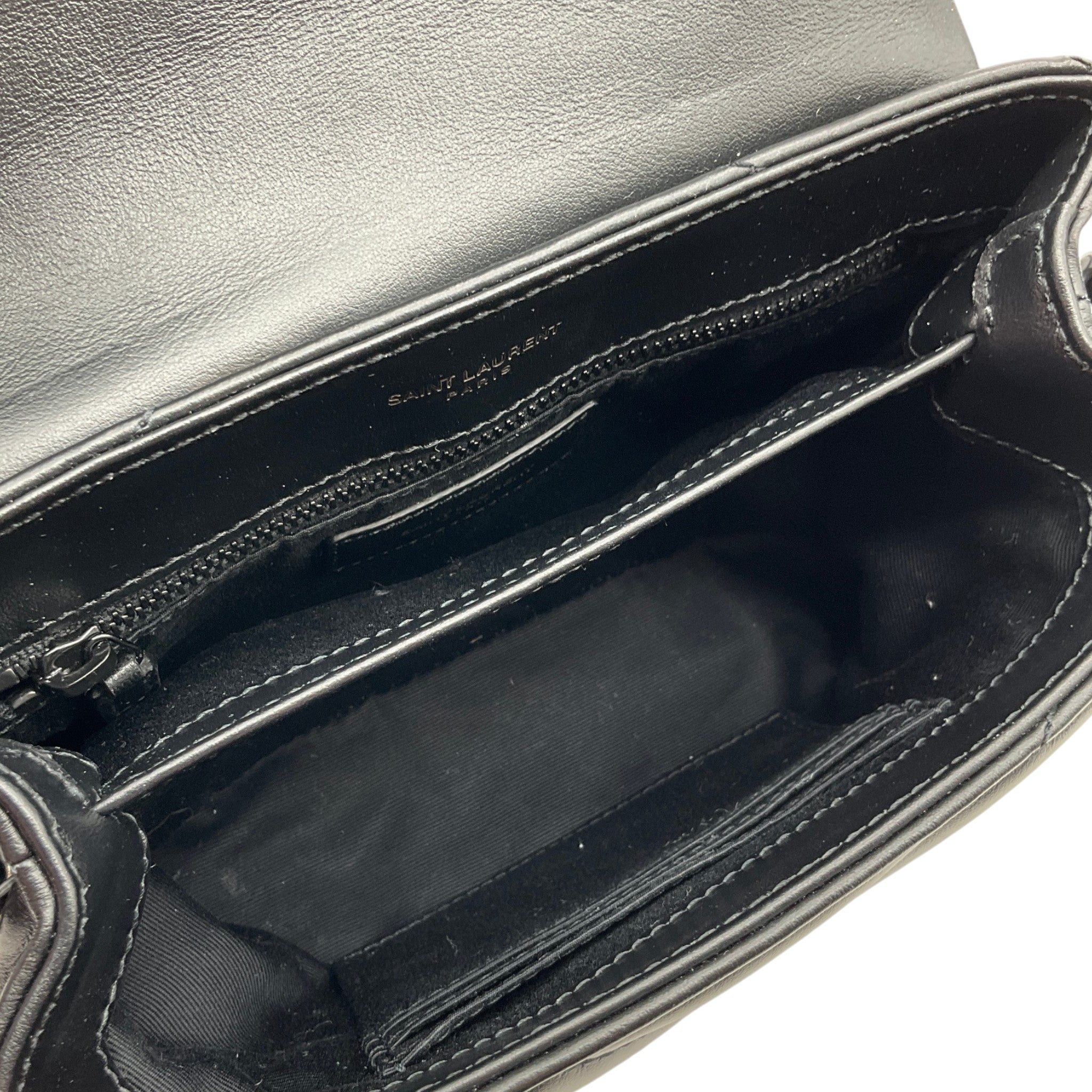 Saint Laurent Black Leather Toy LouLou Crossbody Bag