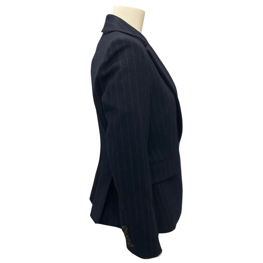 Veronica Beard Navy Multi Tyra Pinstriped Dickey Jacket