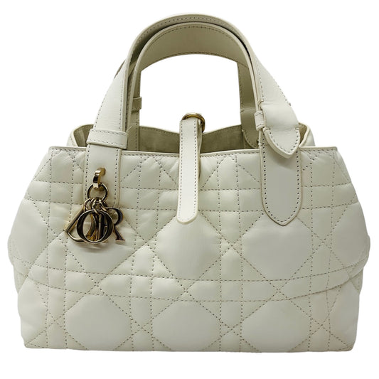 Christian Dior Latte Macrocannage Calfskin Small Dior Toujours Bag