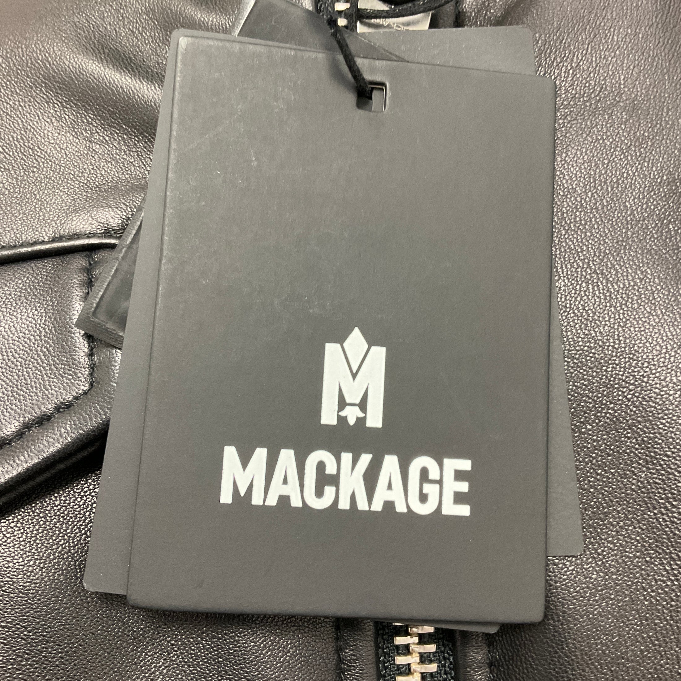 Mackage Black Baya Lambskin Leather and Shearling Biker Jacket