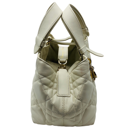 Christian Dior Latte Macrocannage Calfskin Small Dior Toujours Bag