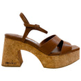 Load image into Gallery viewer, Jimmy Choo Brown Leather Esha 95 Platform Sandals
