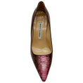 Load image into Gallery viewer, Manolo Blahnik Pink / Brown Python Embossed Leather Pumps
