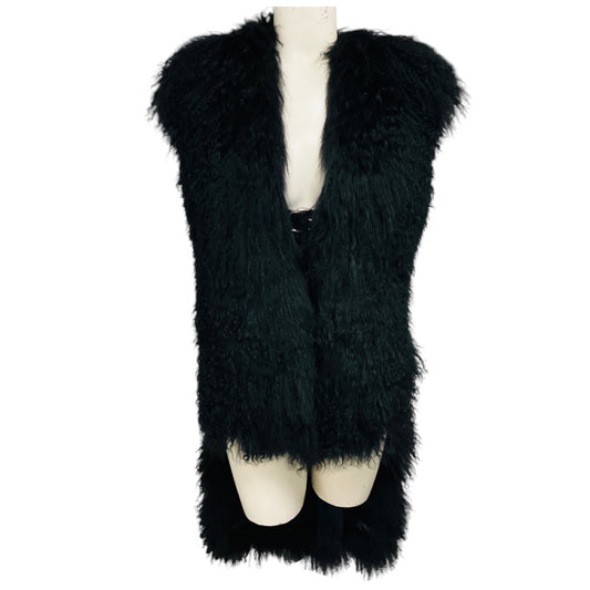 Givenchy Black Mongolian Lamb Fur Vest
