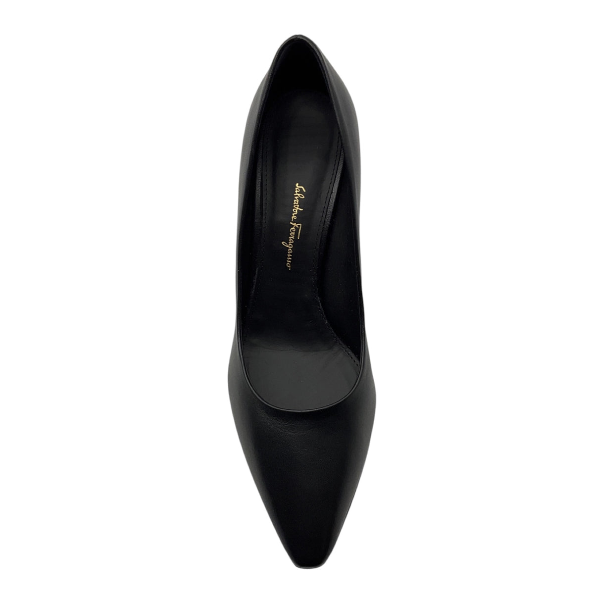 Salvatore Ferragamo Black Pointed Toe Classic Leather Pumps