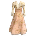 Load image into Gallery viewer, Oscar de la Renta Light Pink / Gold Sequined Mesh Tulle Dress
