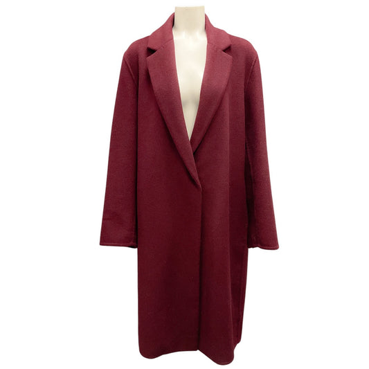 Vince Deep Wine Classic Wool-Blend Straight Coat