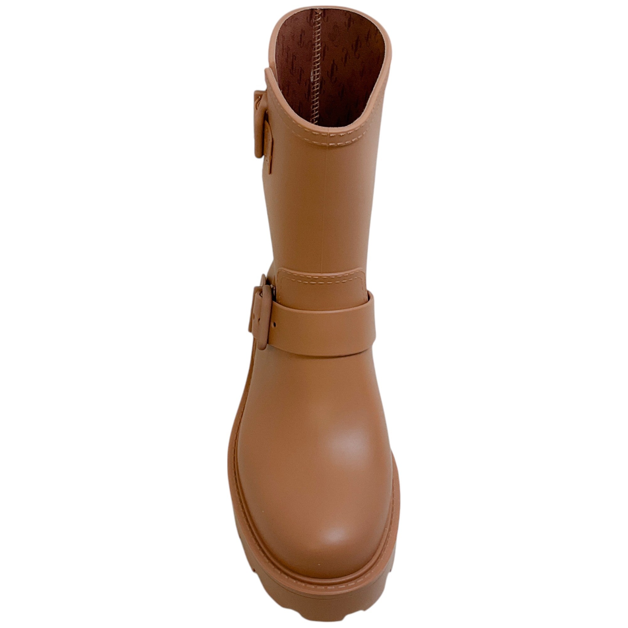 Jimmy Choo Camel Yael Biodegradable Rubber Rain Boots