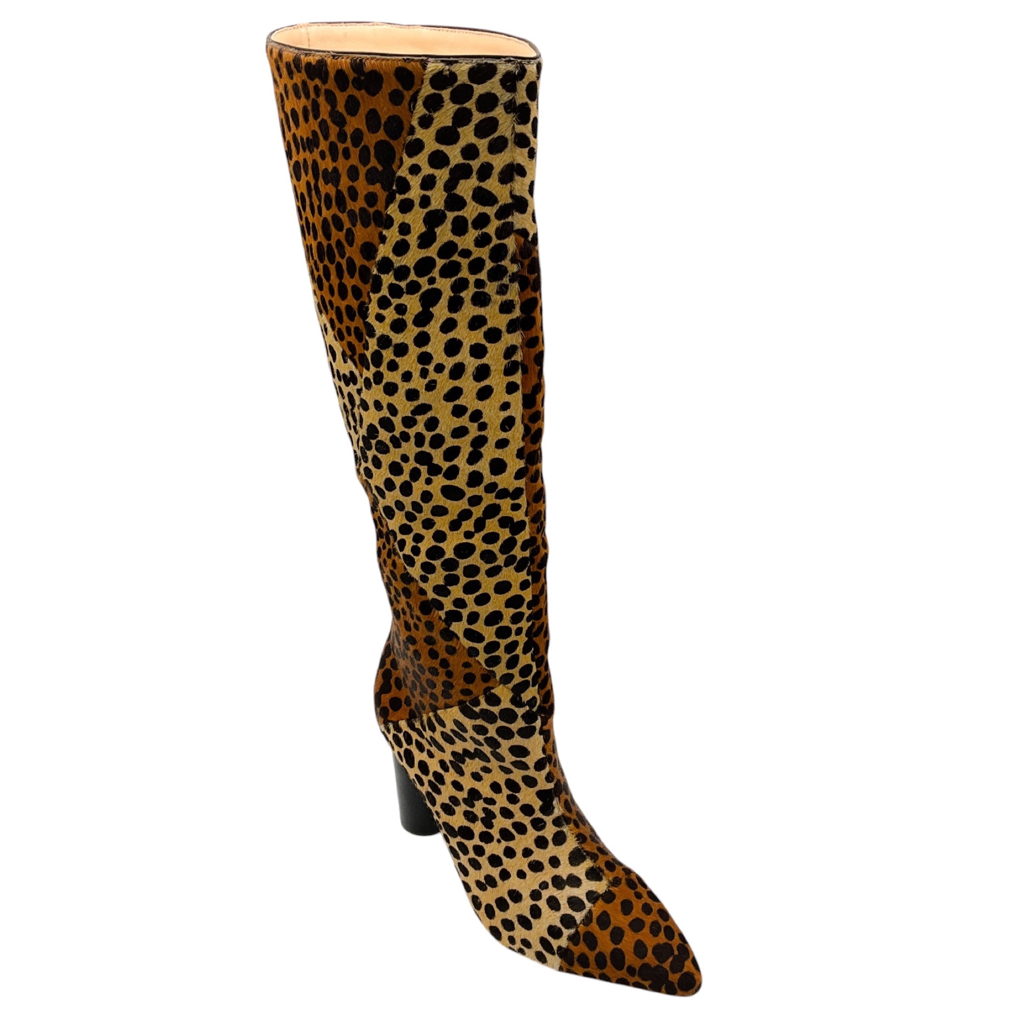 Ulla Johnson Umber Leopard Cheetah Jerri Knee High Calf Pony Hair Boots