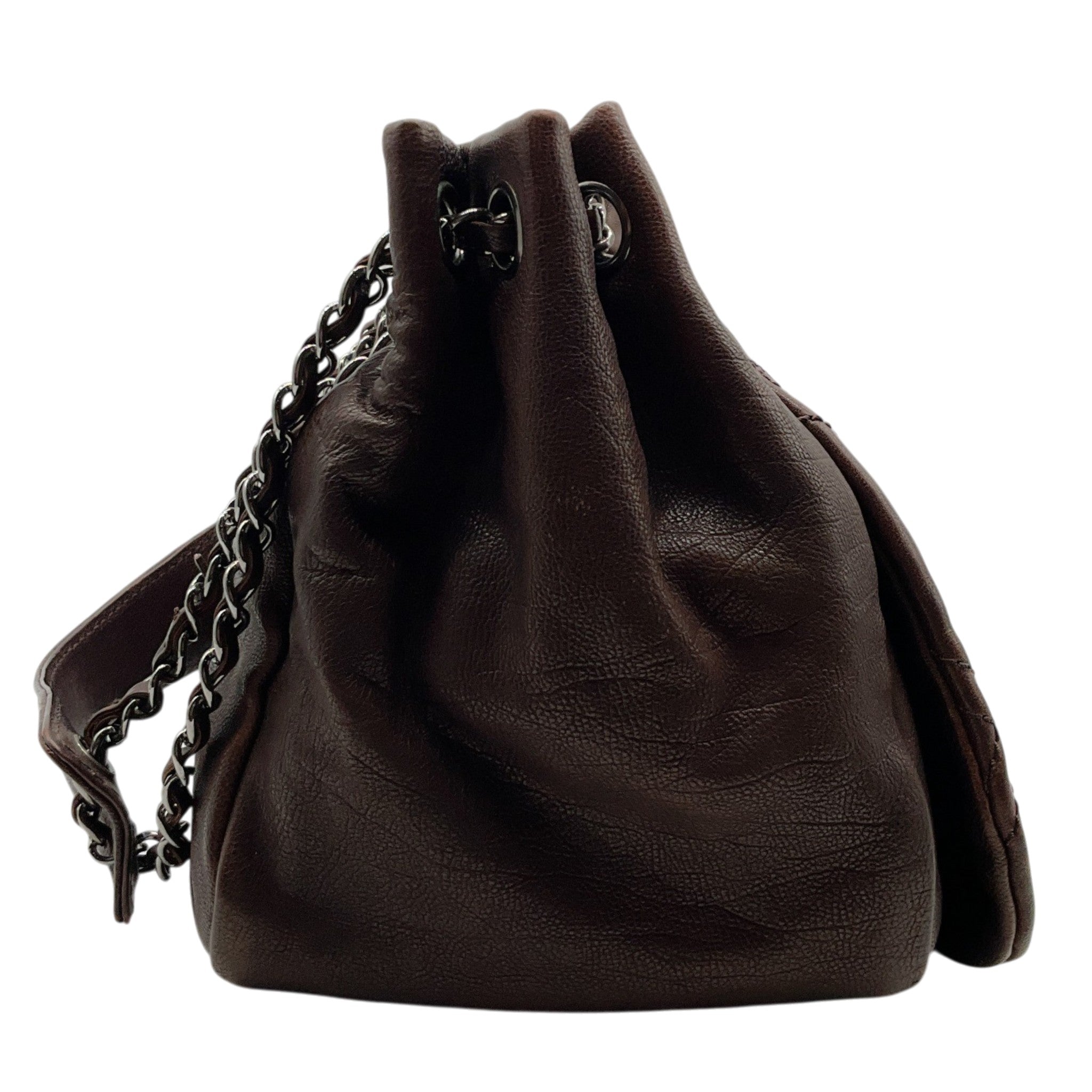 Chanel Brown Leather Diamond Stitch Shoulder Bag