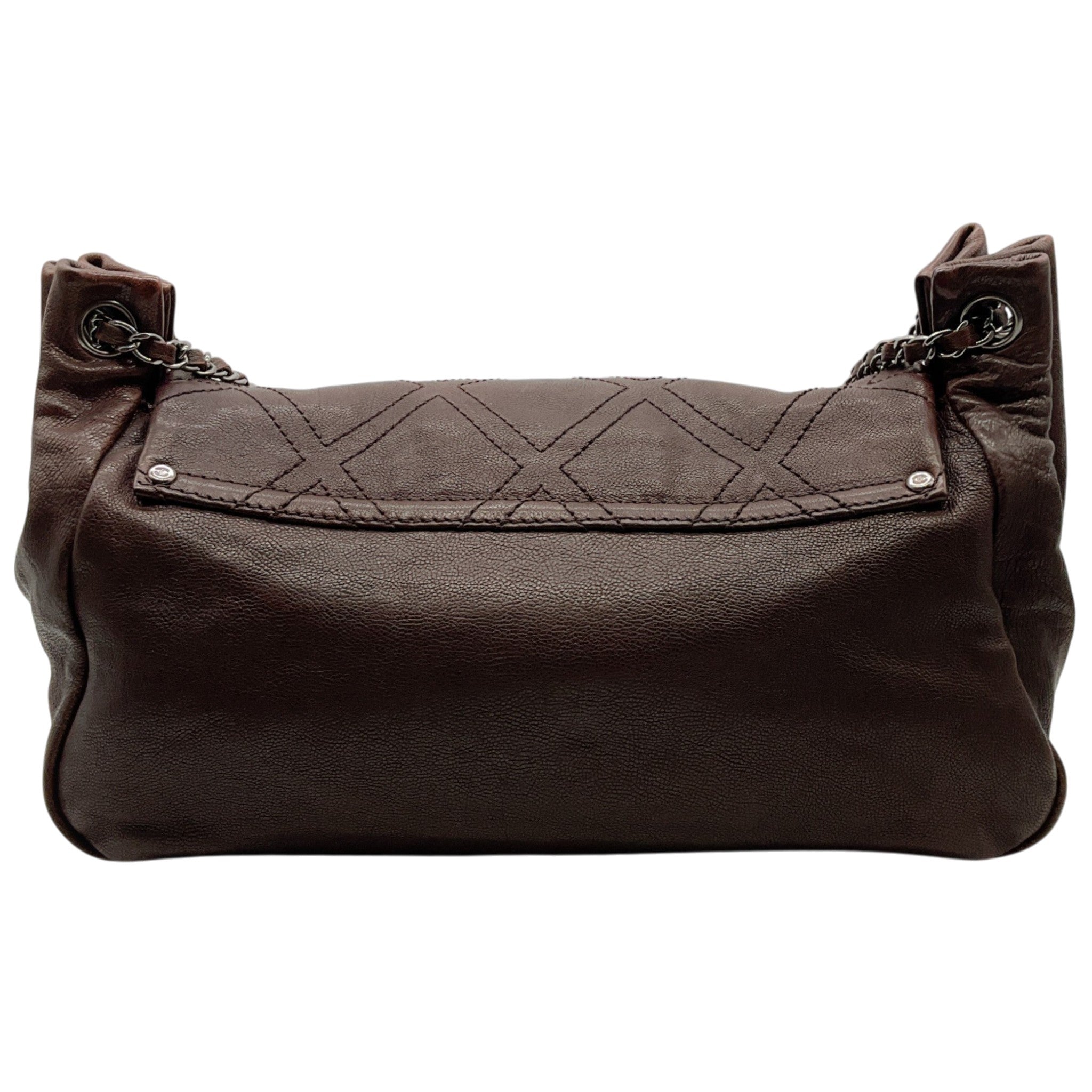 Chanel Brown Leather Diamond Stitch Shoulder Bag