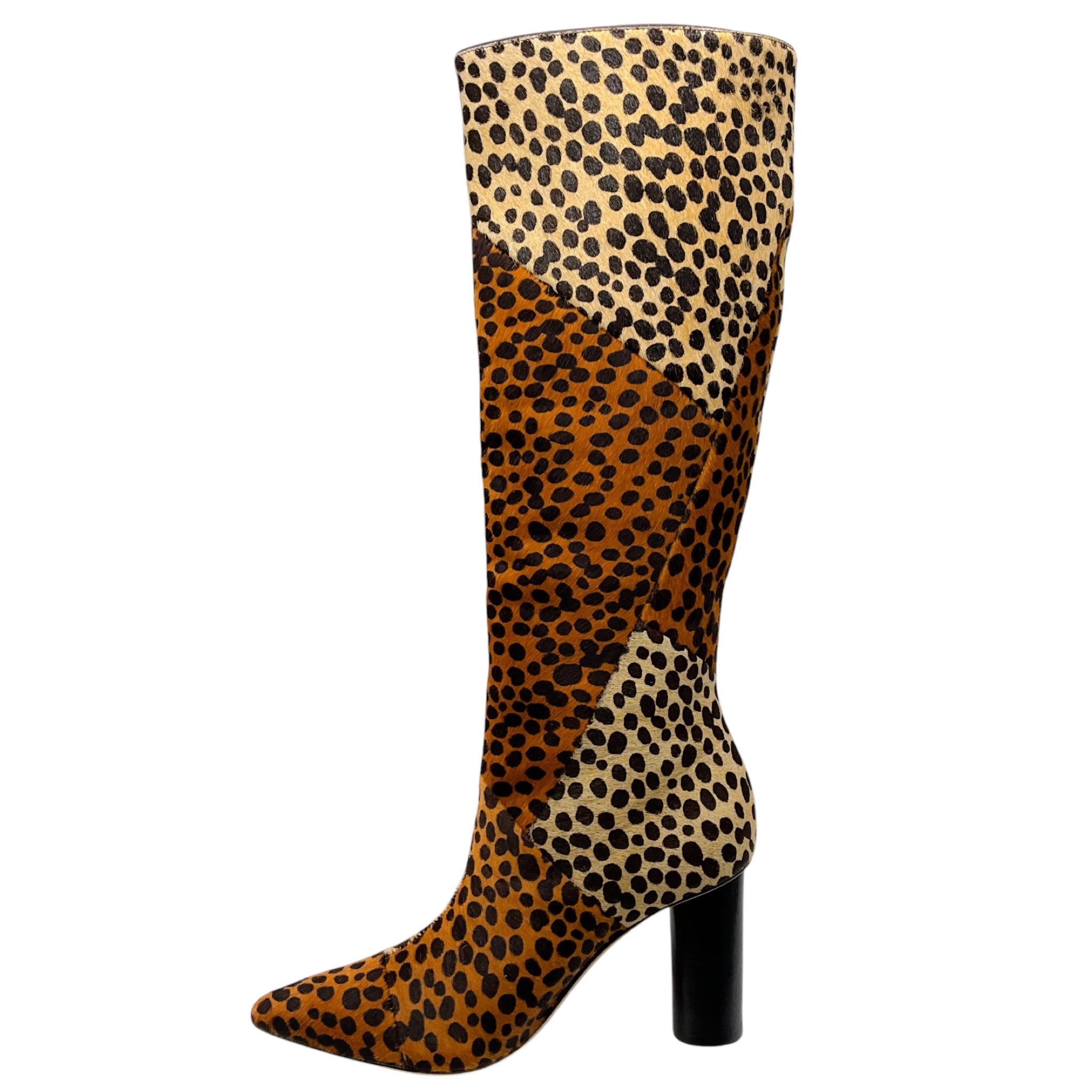 Ulla Johnson Umber Leopard Cheetah Jerri Knee High Calf Pony Hair Boots
