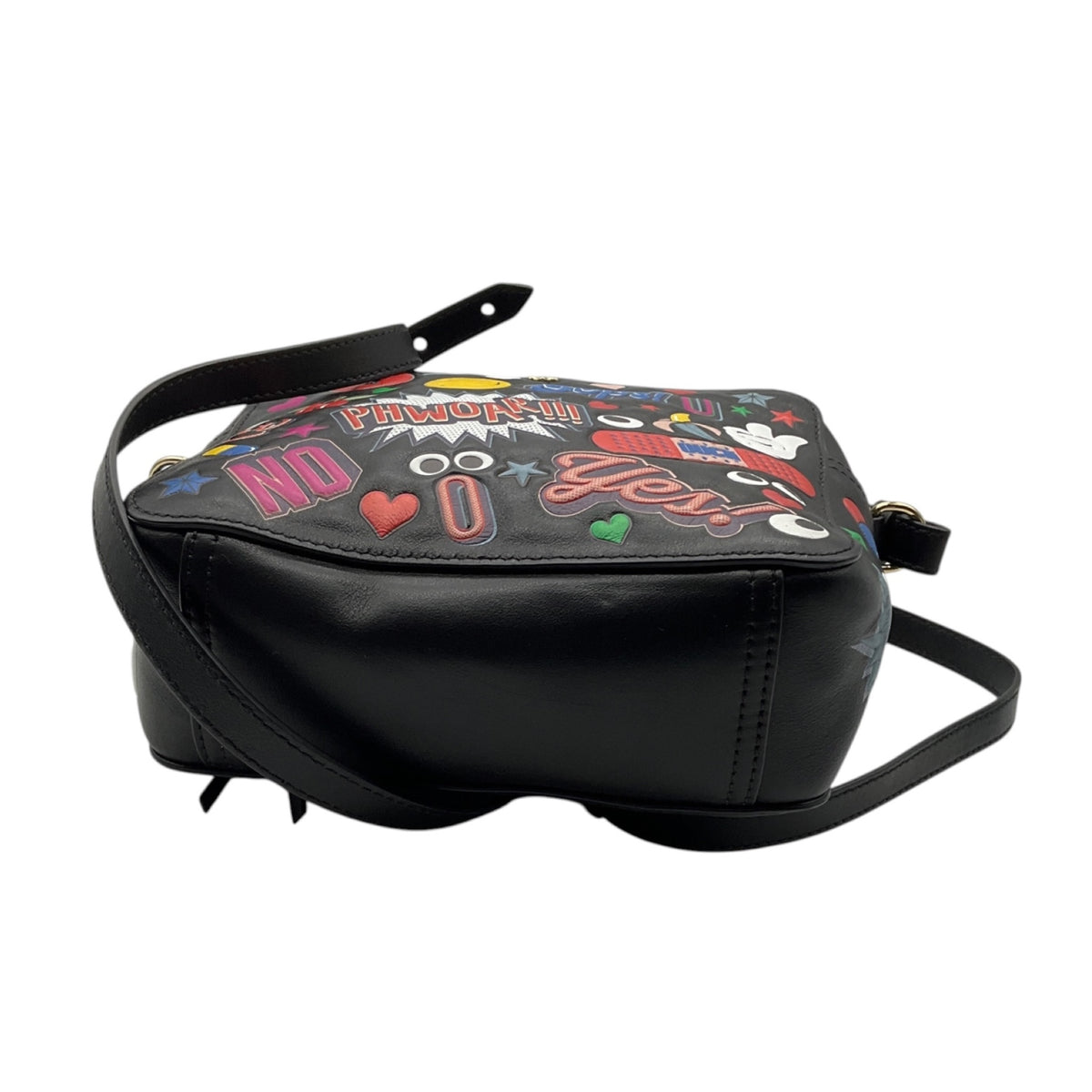 Anya Hindmarch Black Multi Sticker Patch Leather Crossbody Bag