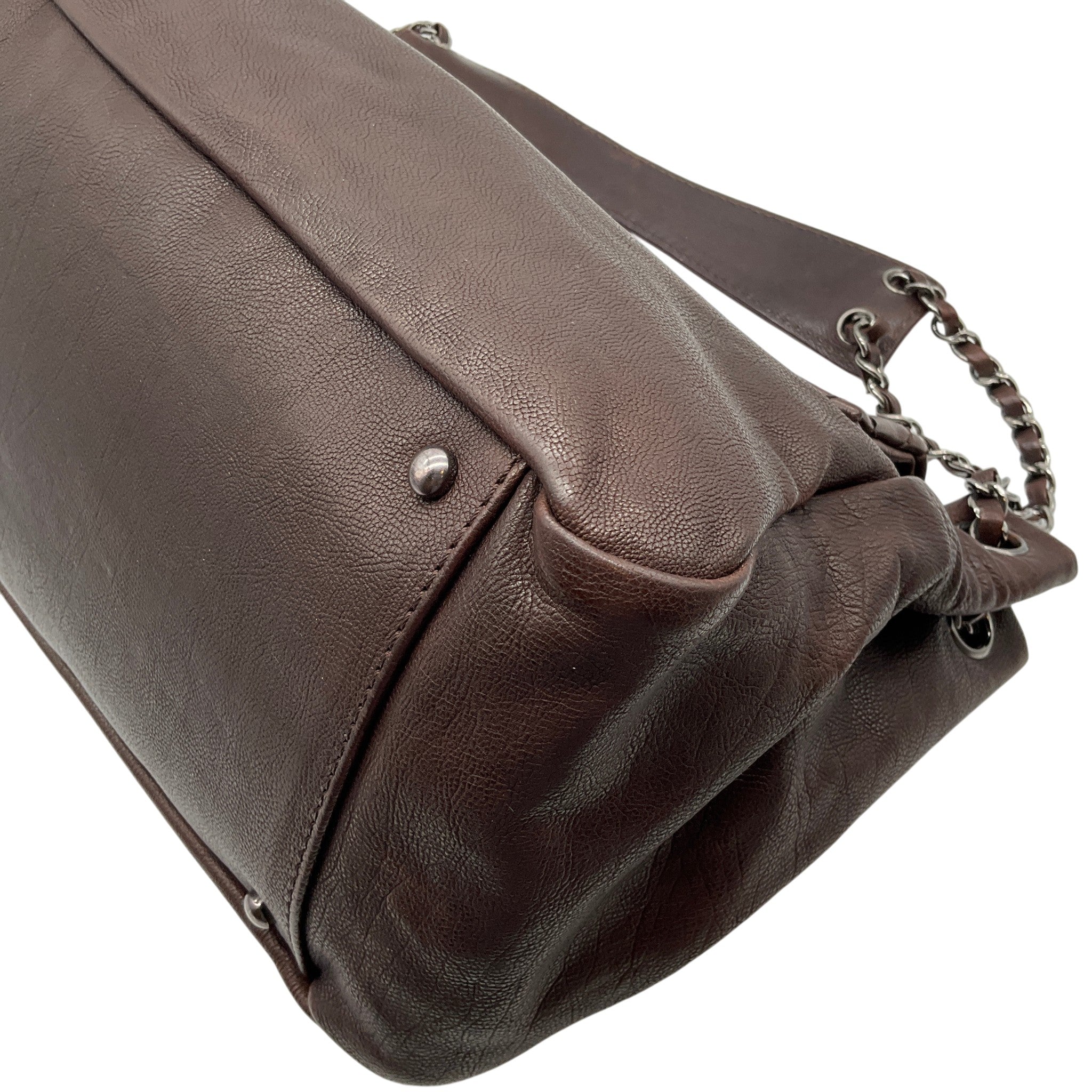 Chanel Brown Leather Diamond Stitch Shoulder Bag